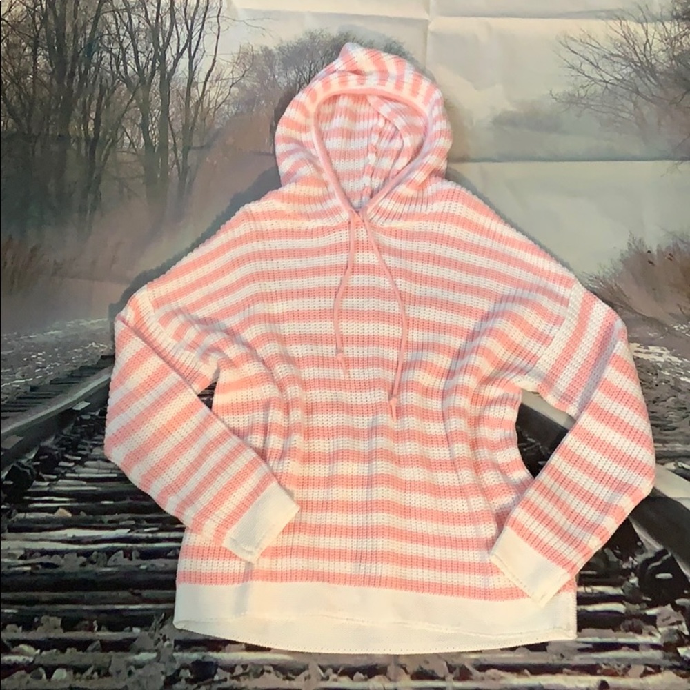 Hooded knit sweater